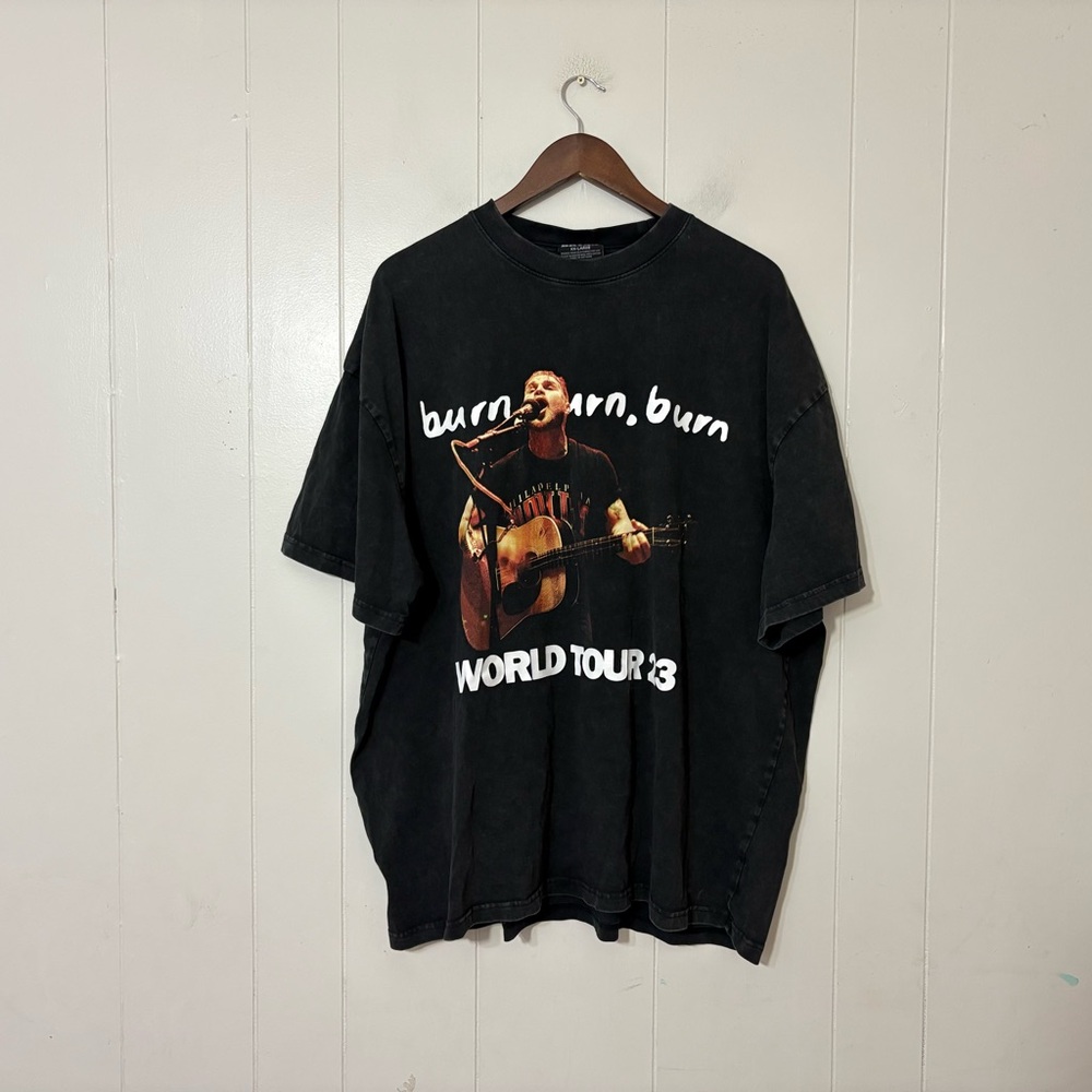 Zach Bryan Burn Burn Burn World Tour 2023 Graphic Tee Black XXL  Concert Shirt